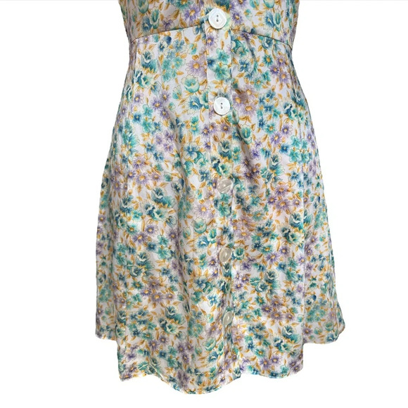 Zara satin effect ruffle strap button down floral dress. Size M - Picture 12 of 15